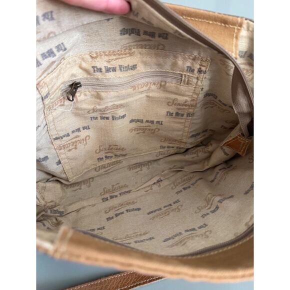 Sixtease Crossbody Bag Leather, Cowhide, and Canvas Spotted Print Boho, Western - Picture 6 of 7